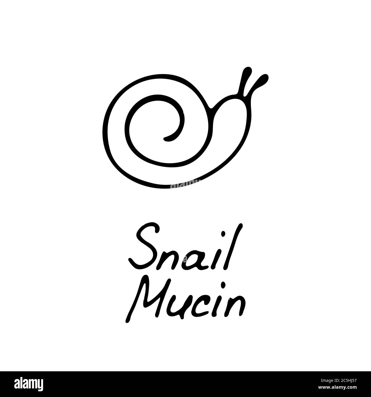 A snail icon for use in cosmetic designs. A hand-drawn snail icon. A simple logo. Vector Stock Vector