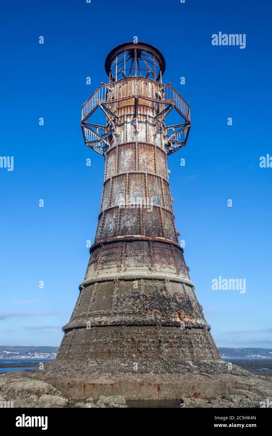 Whitford Lighthouse a cast iron Victorian ruin on the north coast of
