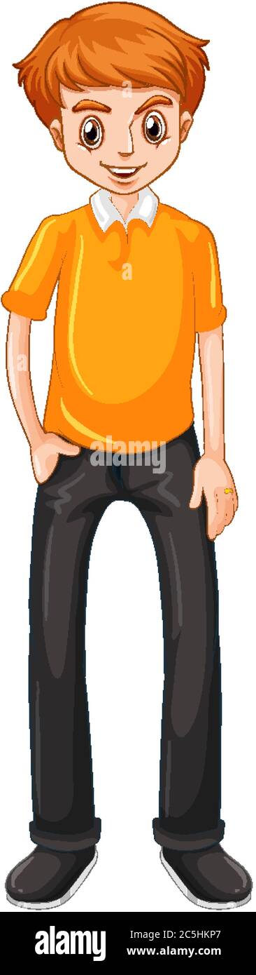 Happy man standing on white background illustration Stock Vector Image ...