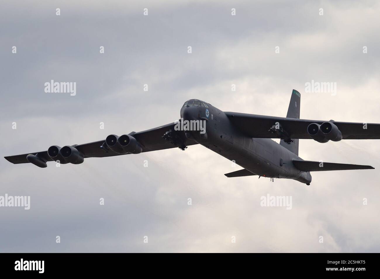 United States Air Force (USAF) Boeing B-52H Stratofortress strategic bomber aircraft. Stock Photo