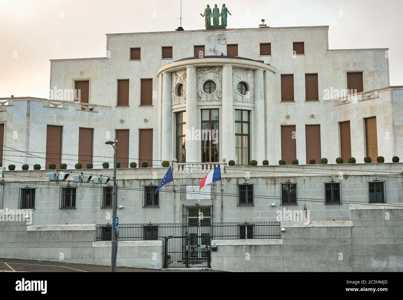 Belgrade / Serbia - August 4, 2019: Embassy of France building in Belgrade capital of Serbia Stock Photo