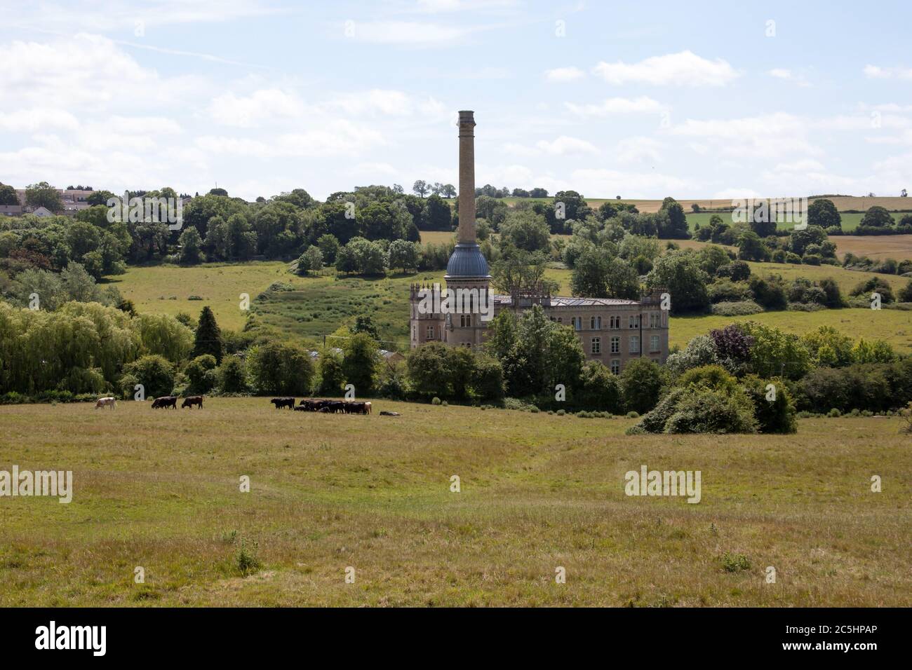 Views of the Bliss Mill in Chipping Norton and surrounding countryside in West Oxfordshire in the UK Stock Photo