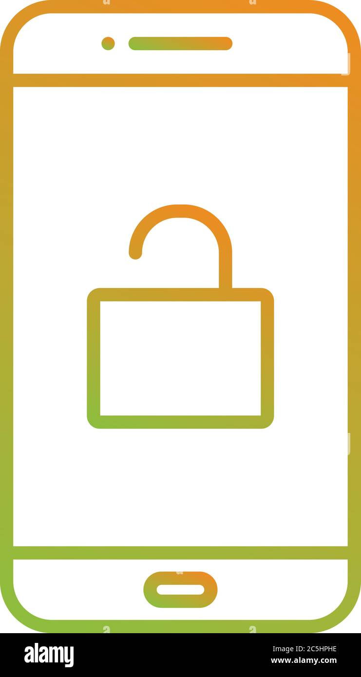 Unique Unlocked Phone Vector Line Icon Stock Vector Image & Art - Alamy