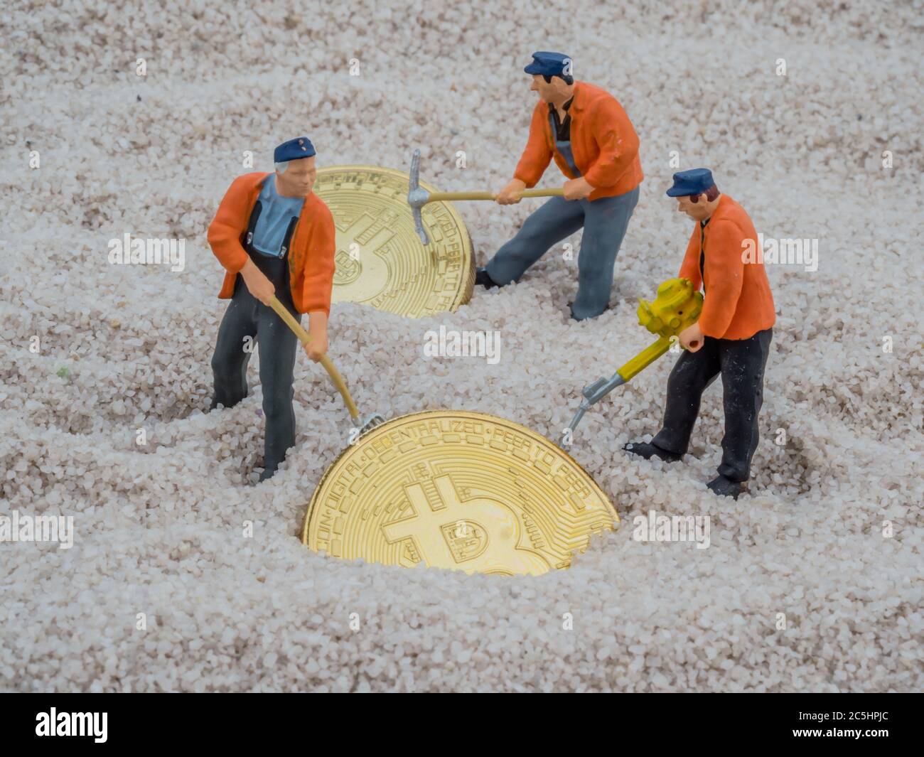 Symbol photo for mining from Bitcoin. Symbolic photo for digital and virtual currency. Stock Photo