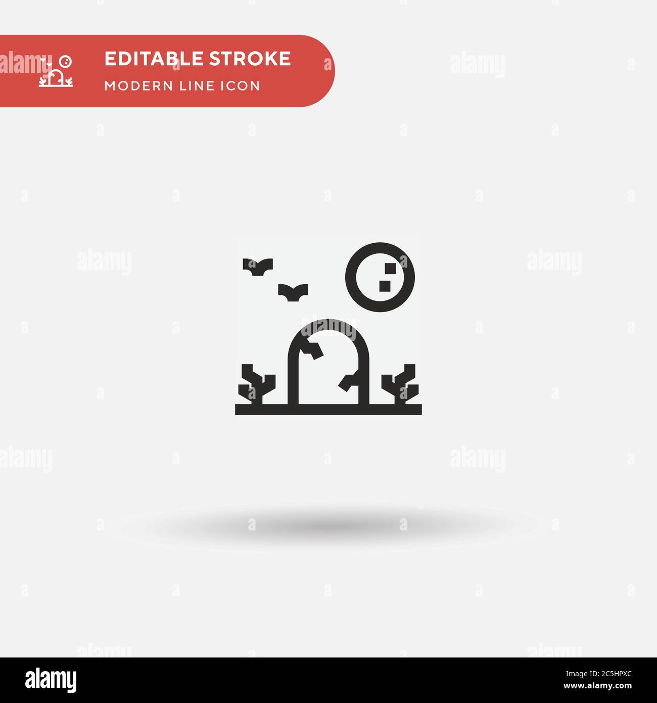Graveyard Simple vector icon. Illustration symbol design template for ...