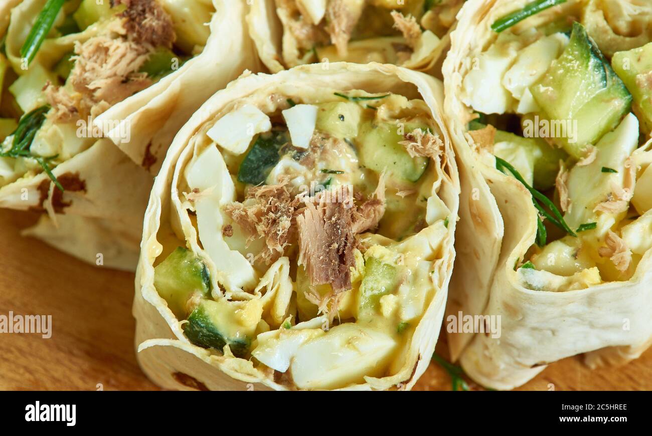 LowCalorie and LowFat Tuna Salad Sandwich Roll Stock Photo Alamy