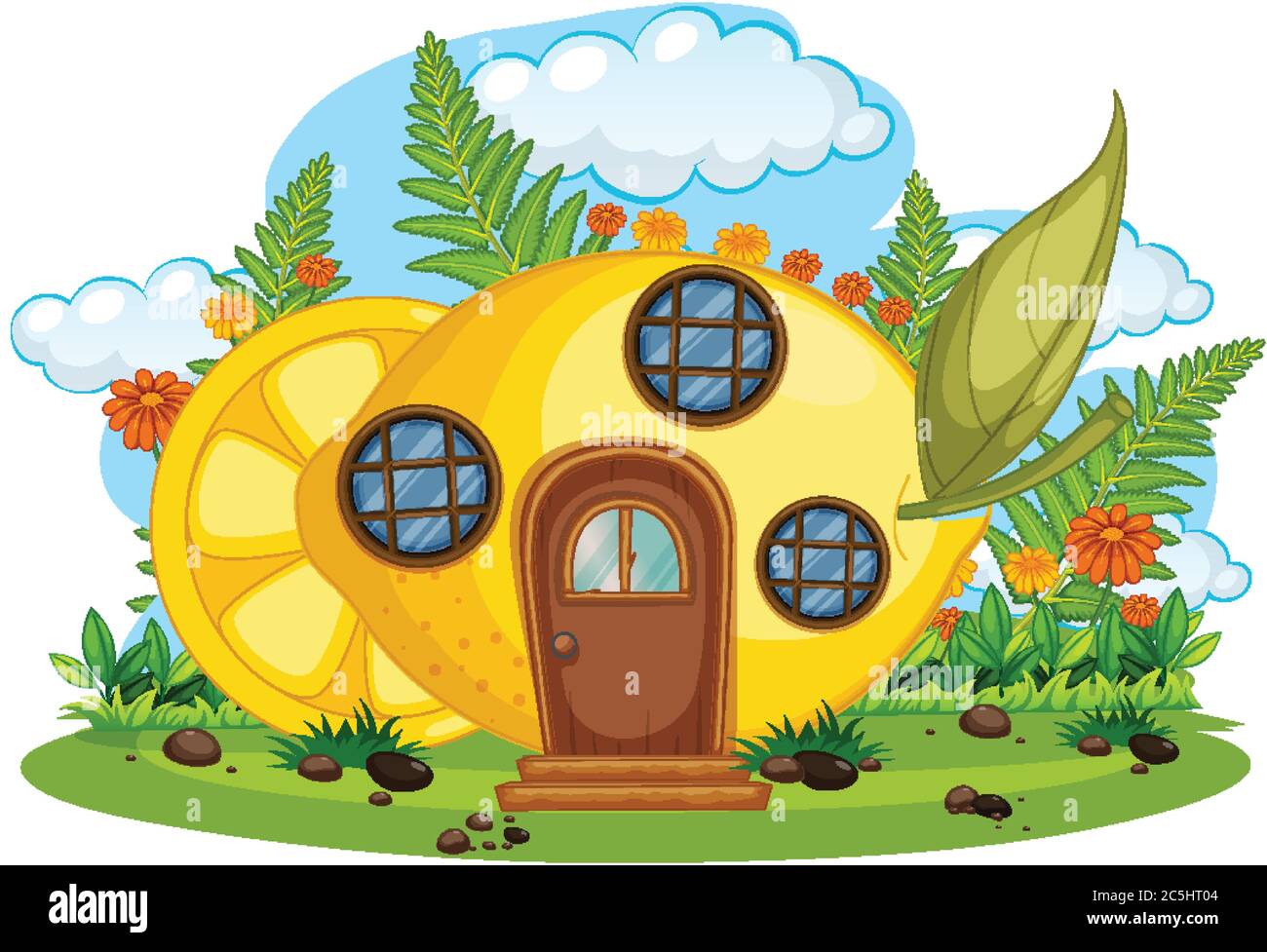 Fantasy fruit house isolated illustration Stock Vector Image & Art - Alamy