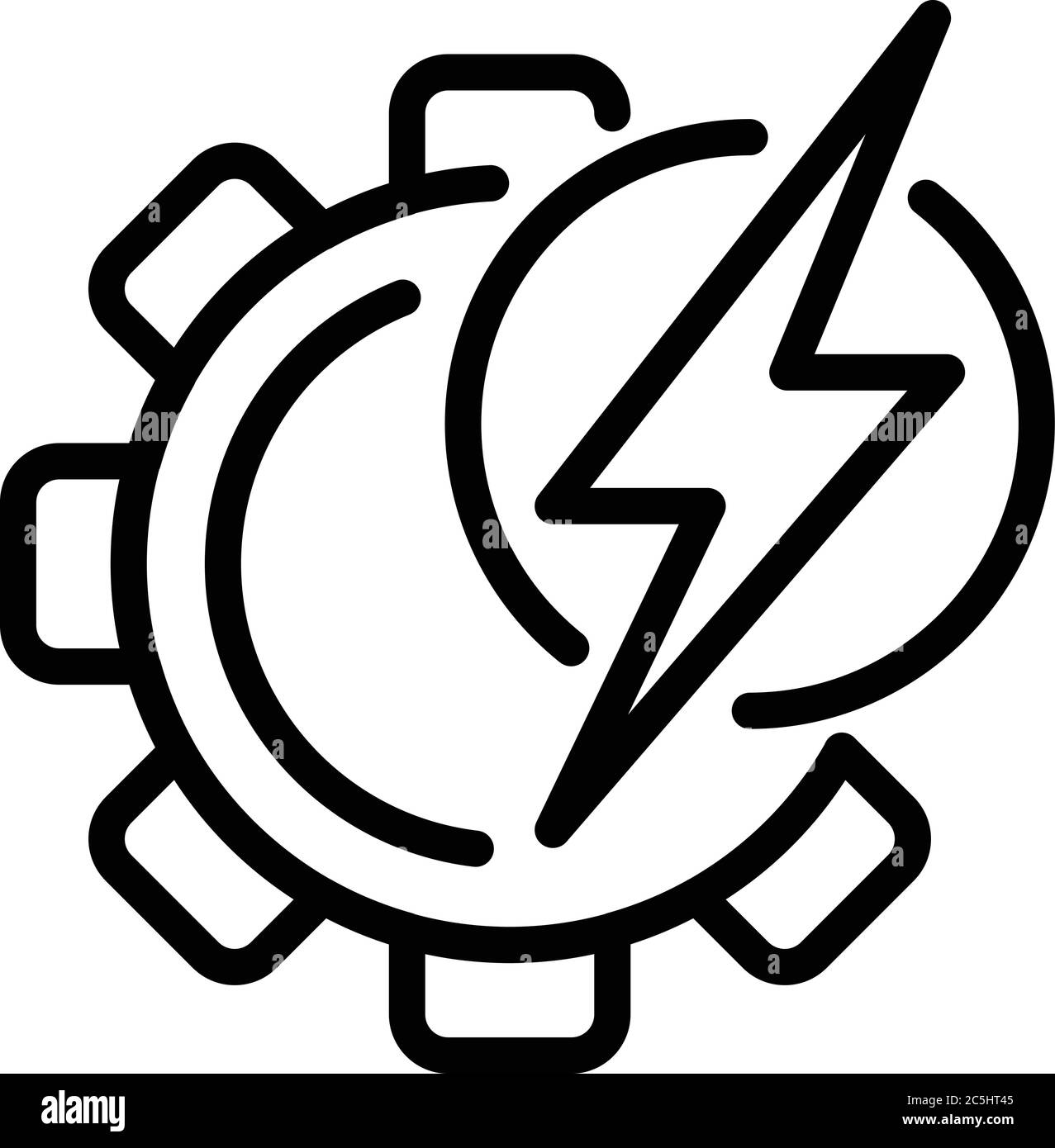 Gear electric energy icon, outline style Stock Vector