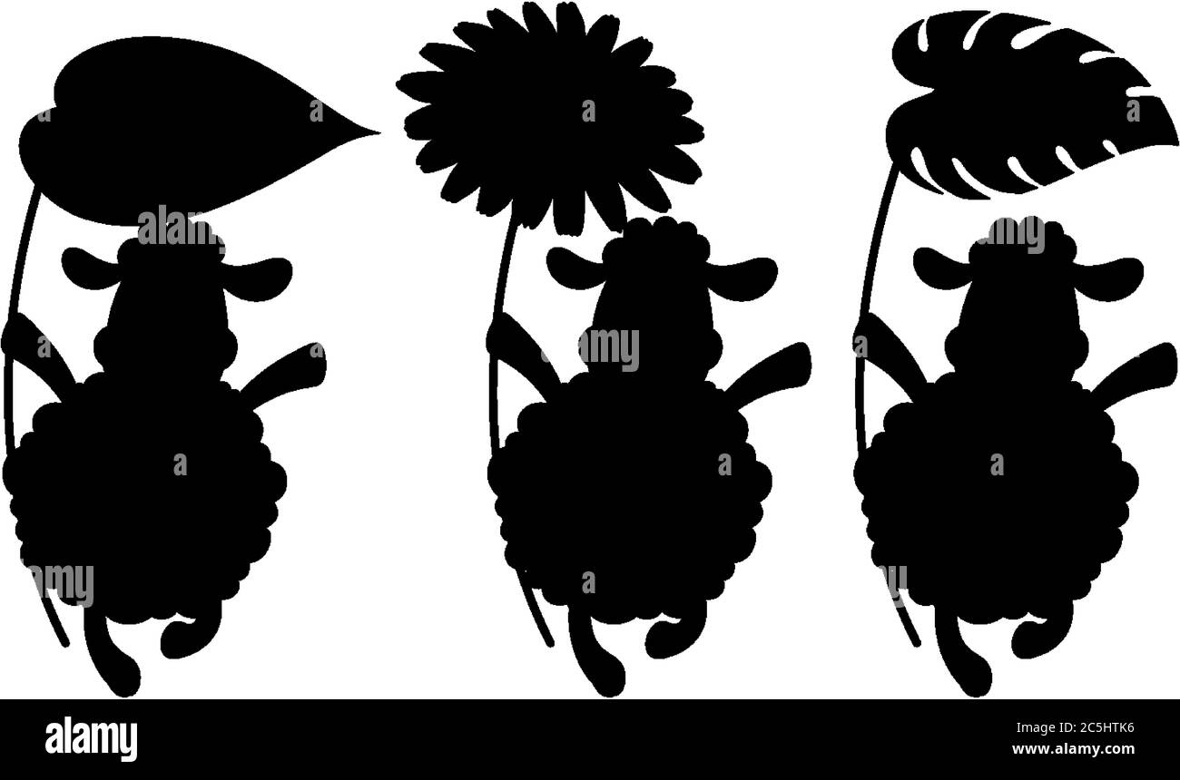 Set of sheep silhouette illustration Stock Vector Image & Art - Alamy