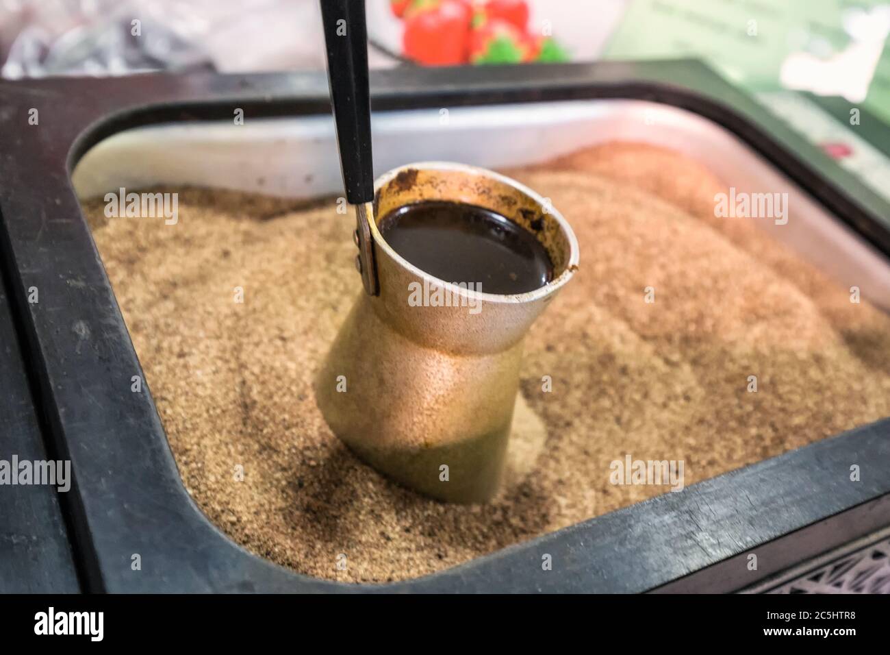 Turkish sand made coffee in Tbilisi, Stock Photo Alamy