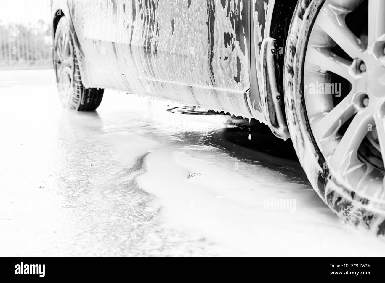 Foam car wash 1917486 Stock Photo at Vecteezy