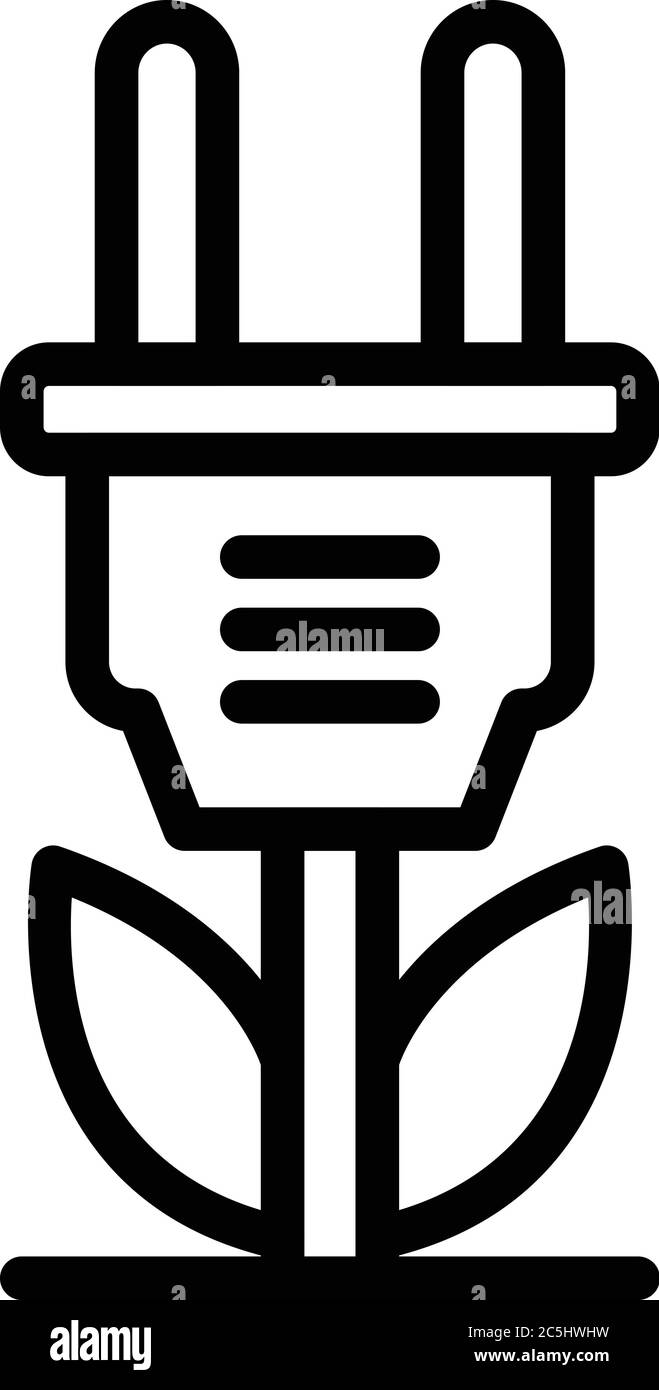 Eco energy plug icon, outline style Stock Vector Image & Art - Alamy