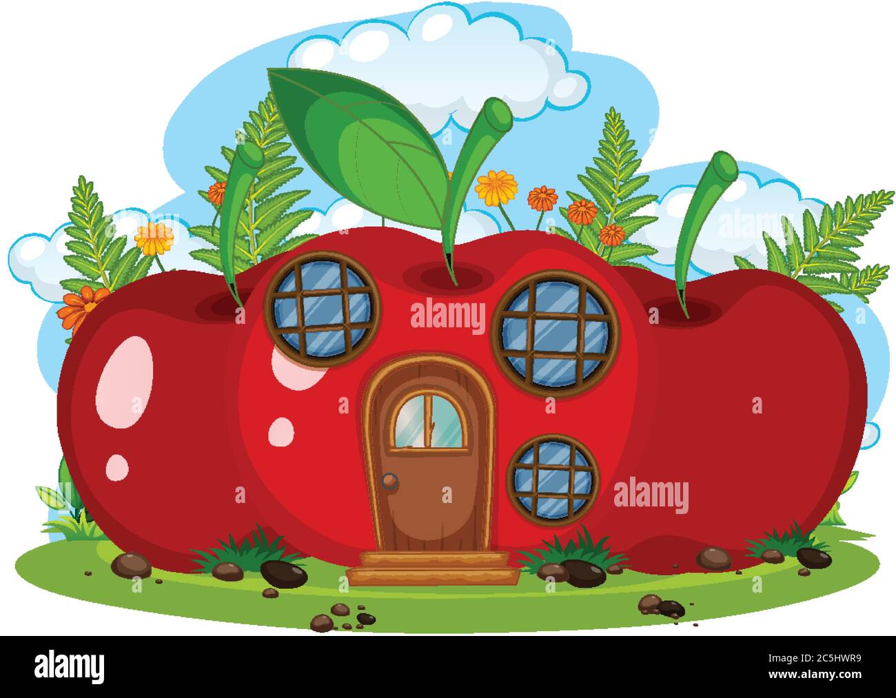 Fantasy fruit house isolated illustration Stock Vector Image & Art Alamy