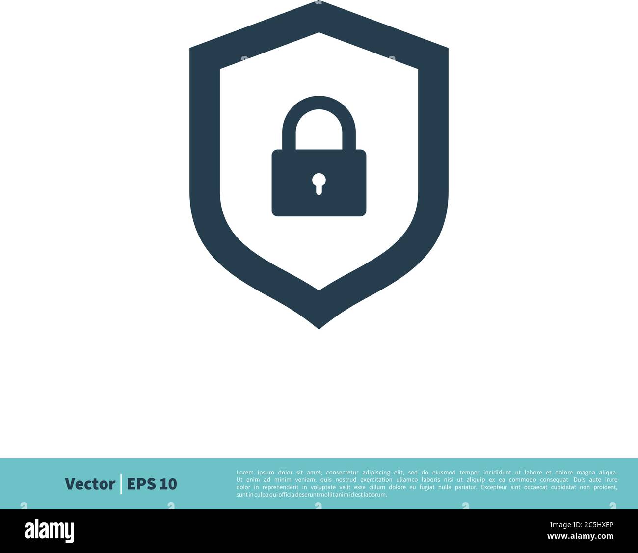 Shield and Padlock Icon Vector Logo Template Illustration Design. Vector EPS 10. Stock Vector