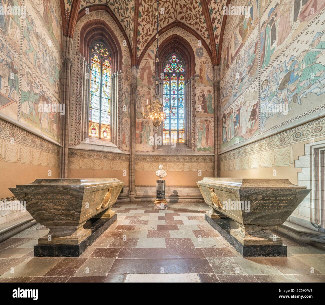 The De Geer's chapel. Interior of the Uppsala Cathedral (Domkyrka). Uppsala, Sweden, Scandinavia. Stock Photo