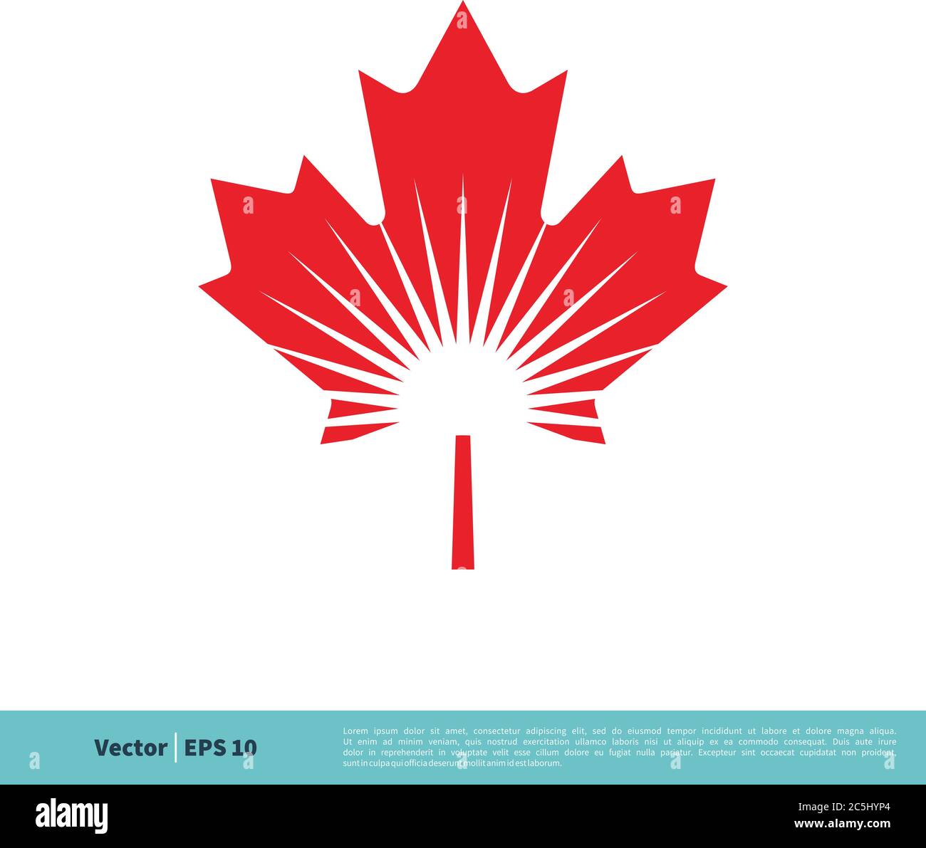 Sun inside Maple Leaf Icon Vector Logo Template Illustration Design. Vector EPS 10. Stock Vector