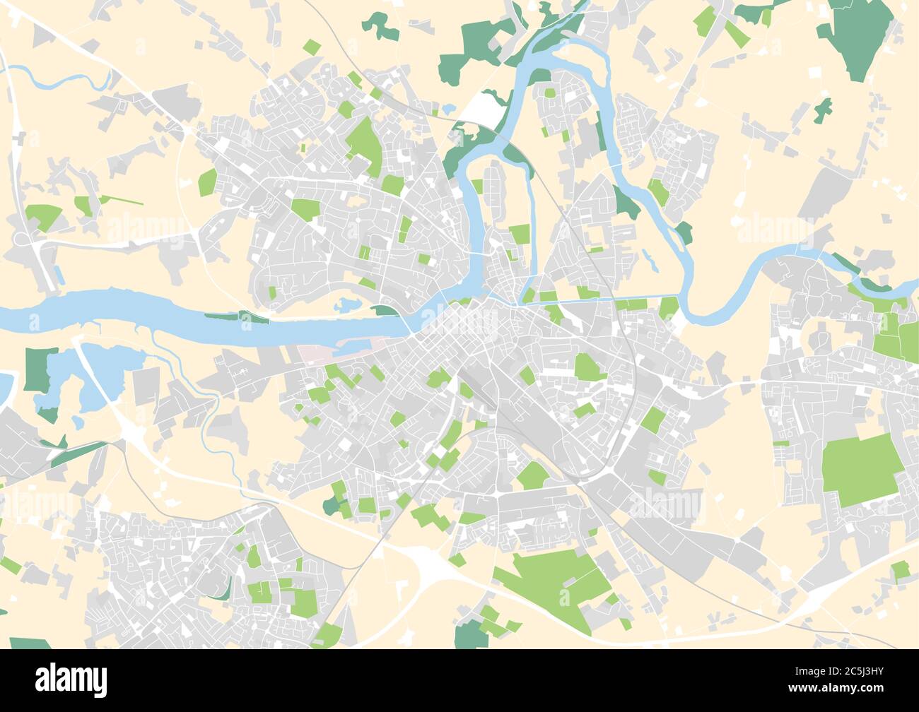 vector city map of Limerick, Ireland Stock Vector