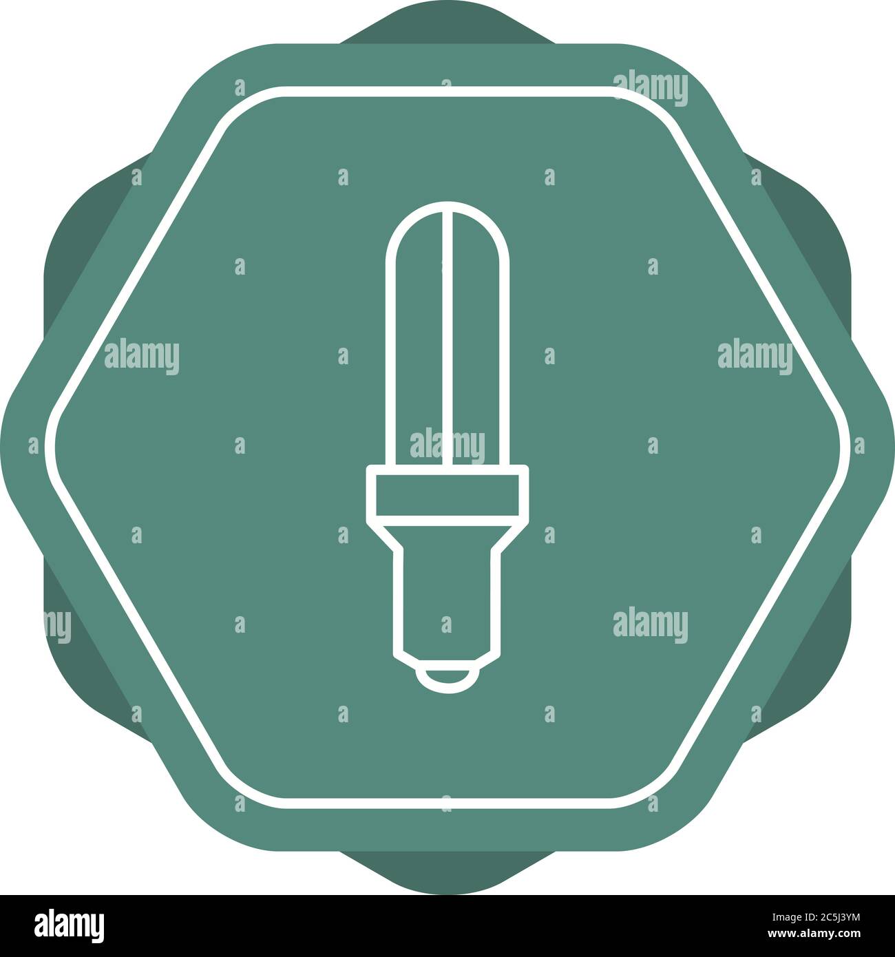 Unique Energy Saver Bulb Vector Line Icon Stock Vector