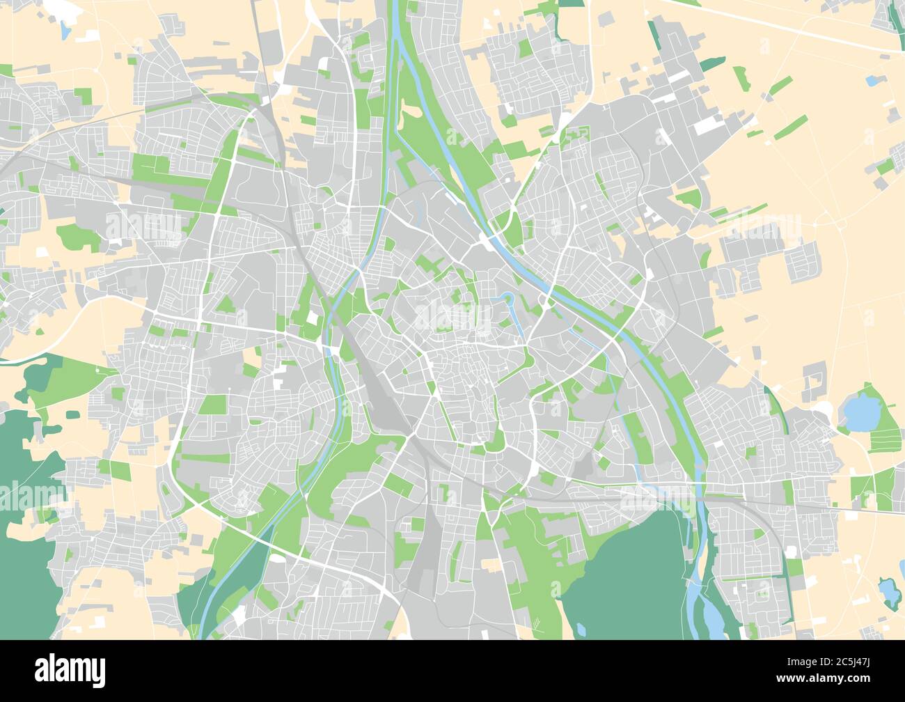 vector city map of Augsburg, Germany Stock Vector Image & Art - Alamy