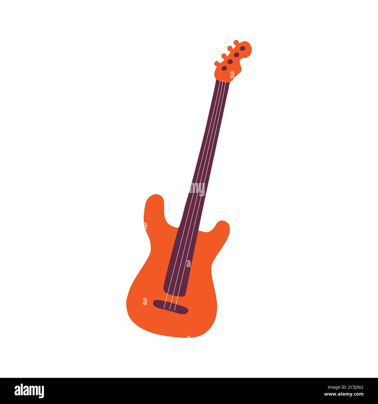 Single handdrawn Electric guitar icon. Symbol of a musical instrument