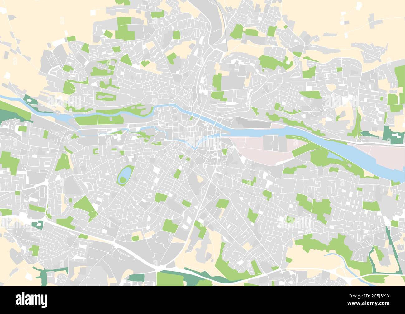 vector city map of Cork, Ireland Stock Vector