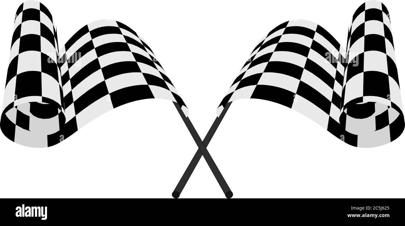 Checkered Flag vector illustration on white background Stock Vector