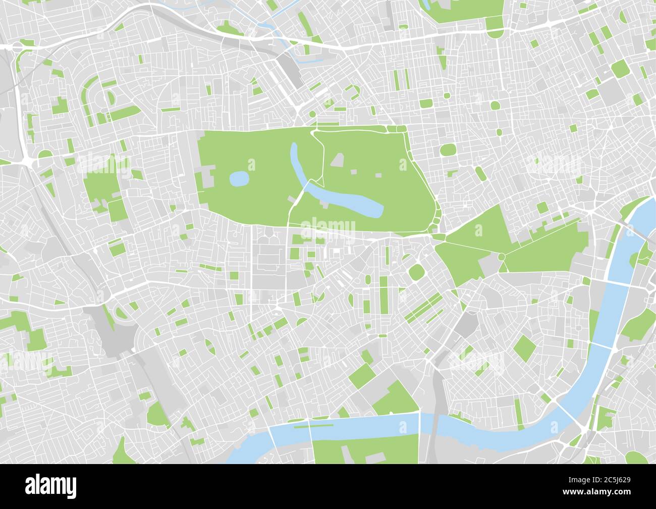 vector city map of West Central London, UK Stock Vector