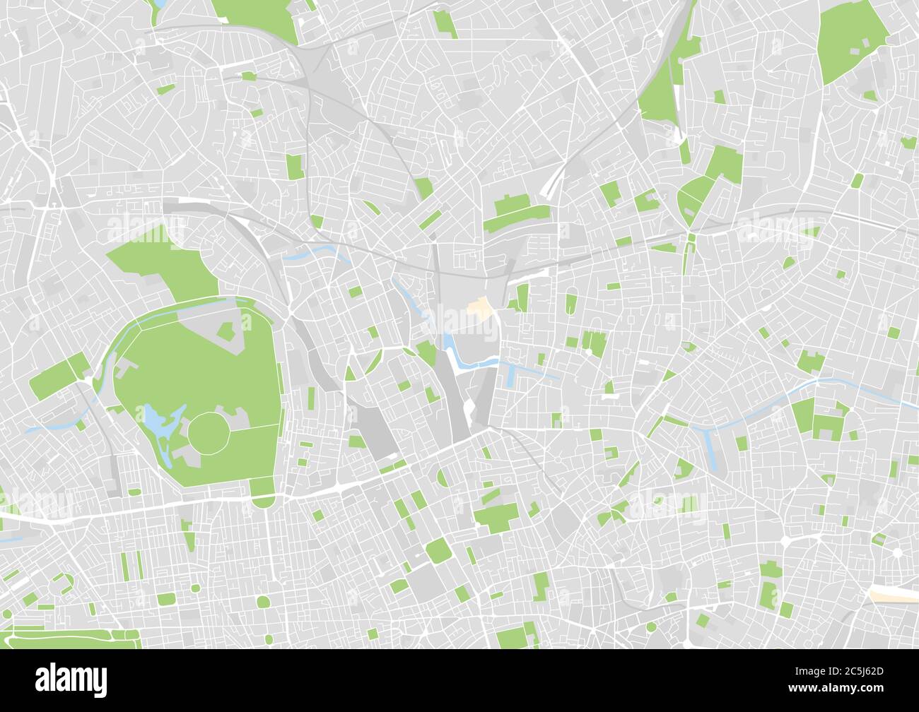 vector city map of North Central London, UK Stock Vector