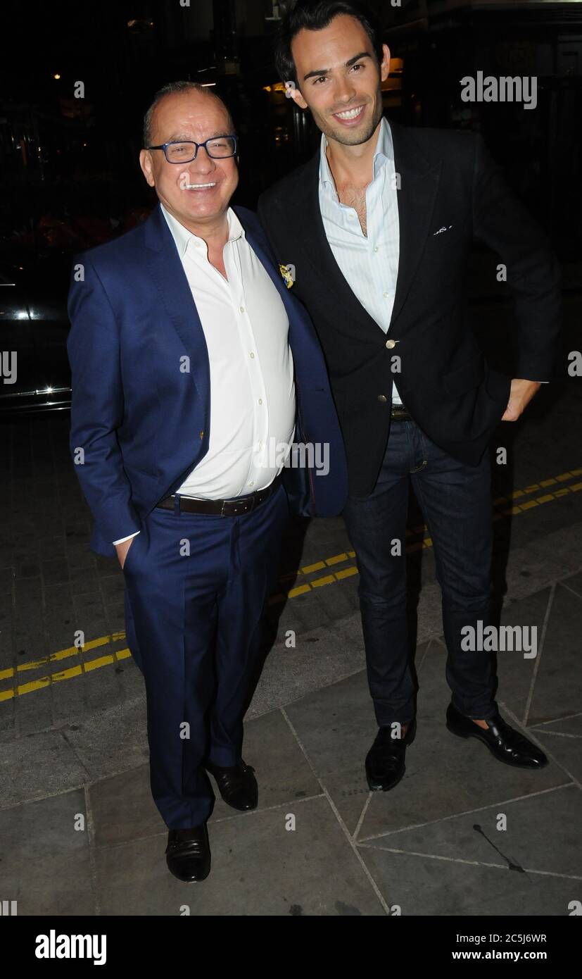 Touker Suleyman and Mark-Francis Vandelli leaves Lou Lous Bar , London