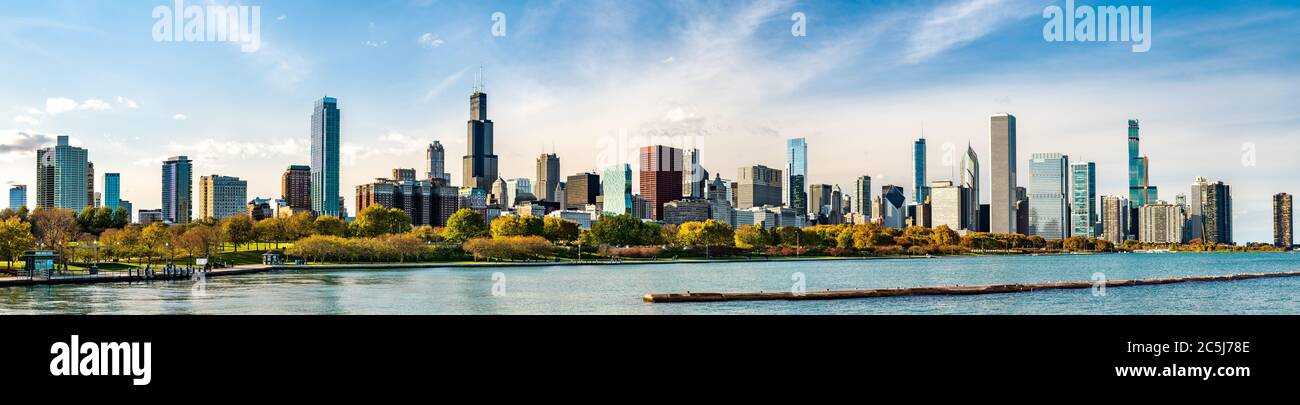 Chicago Skyline from Lake Michigan Stock Photo - Alamy