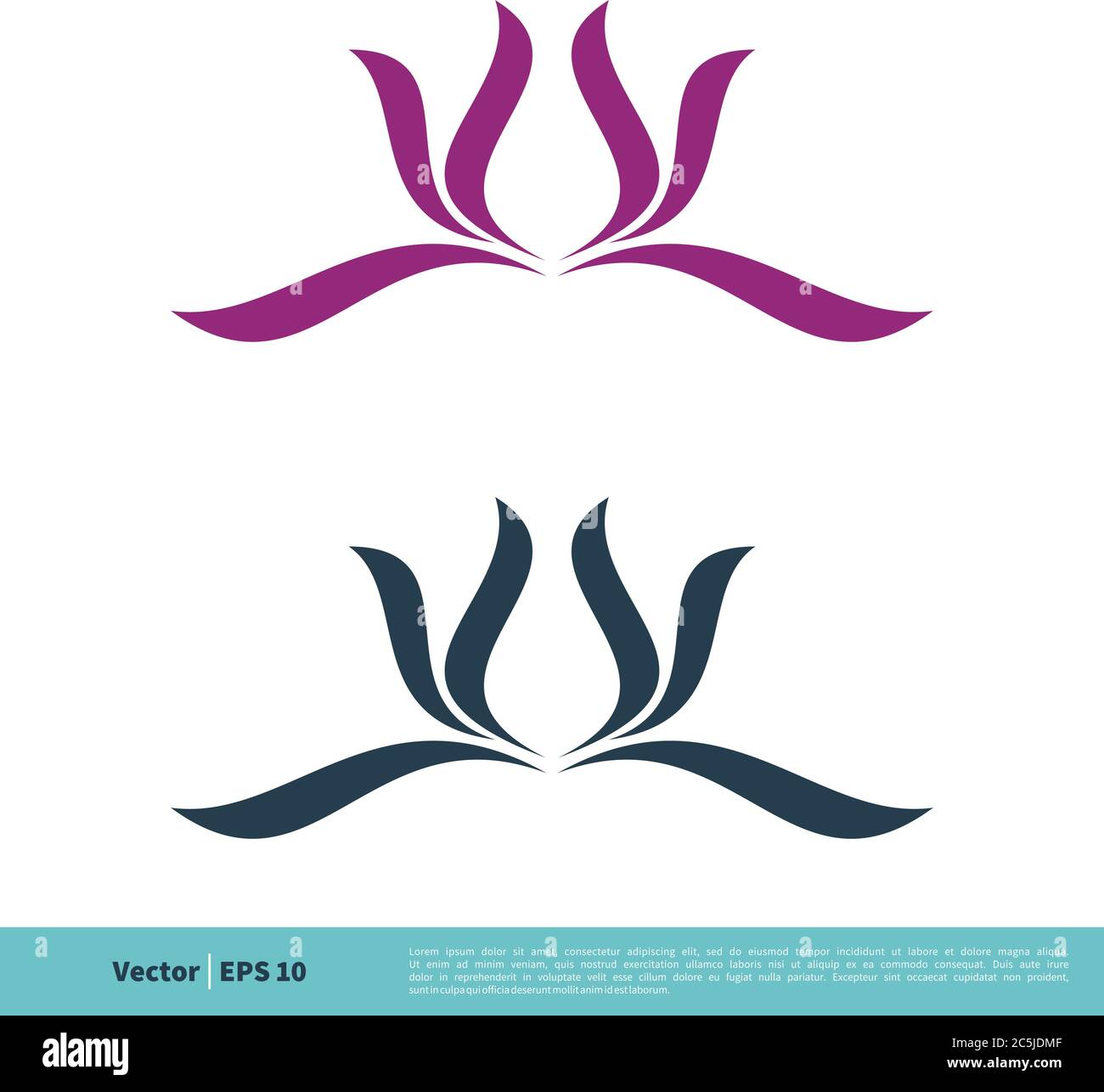 Lotus Flower Swoosh Icon Vector Logo Template Illustration Design ...