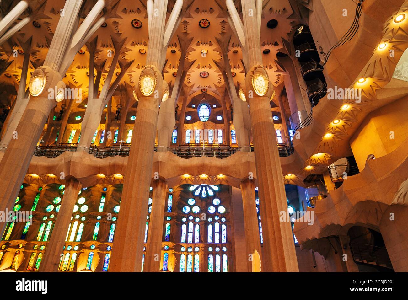 Barcelona, Spain - 15 December 2019: Sagrada Familia interiors ...