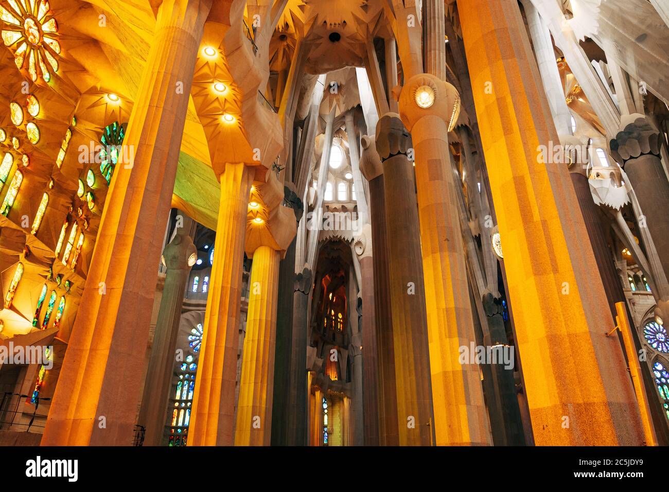 Barcelona, Spain - 15 December 2019: Sagrada Familia interiors ...