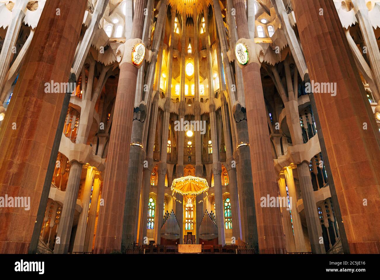 Barcelona, Spain - 15 December 2019: Sagrada Familia interiors ...