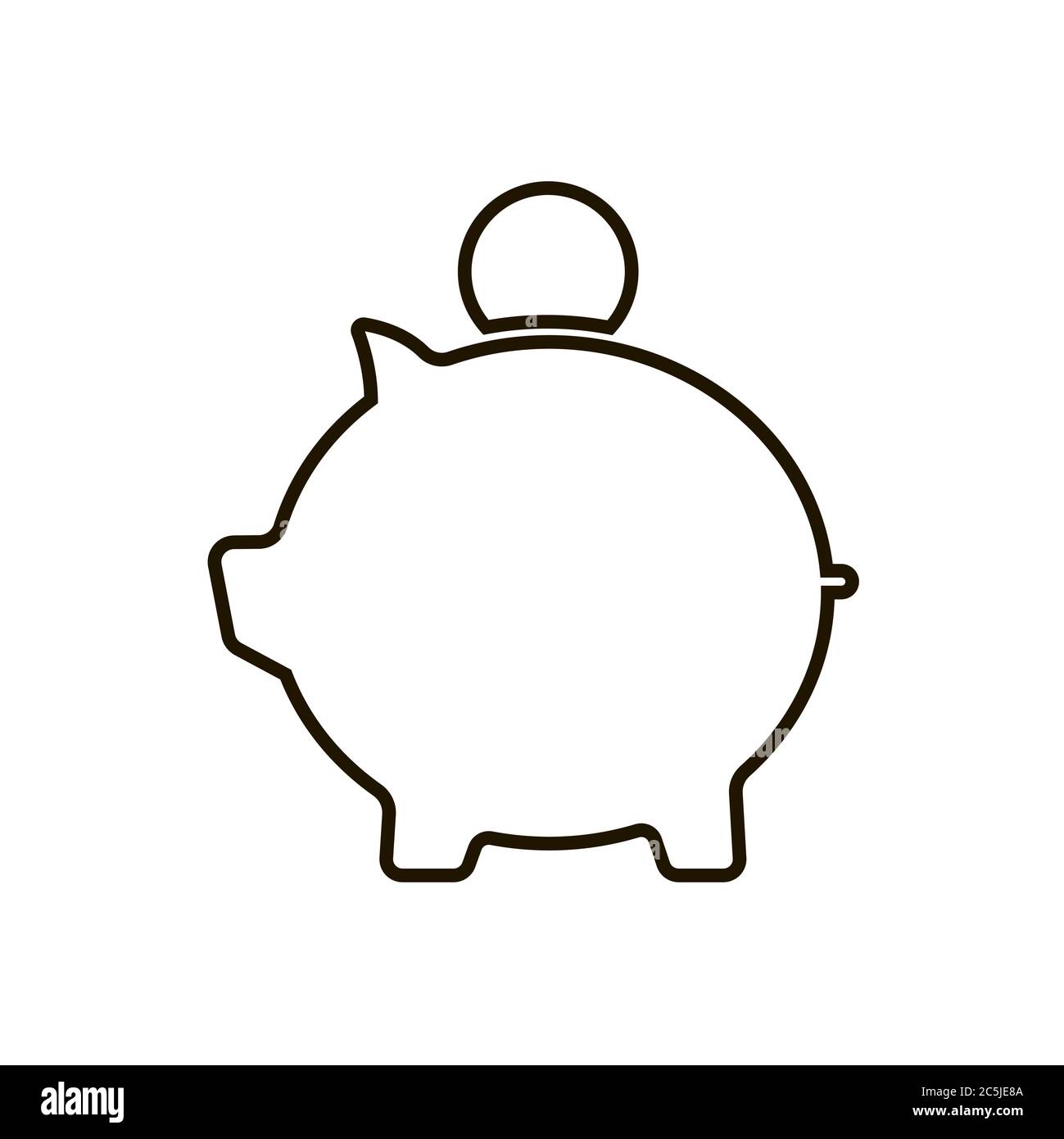 Piggy bank for money icon in trendy flat style isolated on white ...