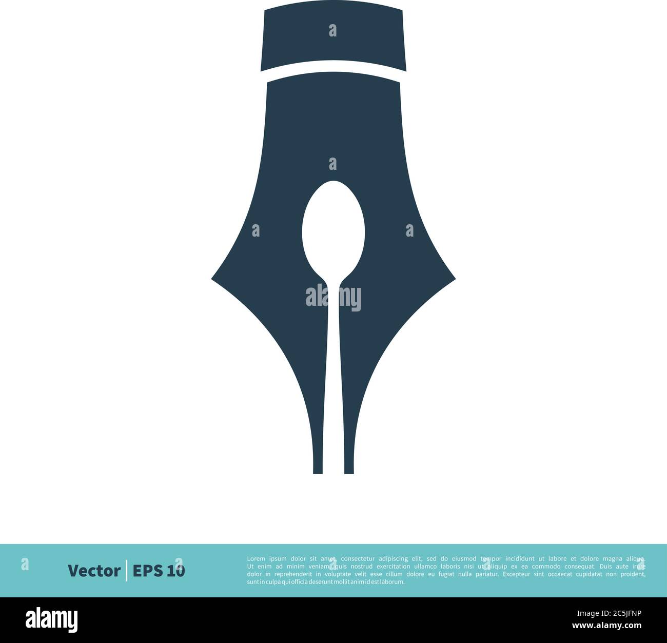 Spoon inside Pen Icon Vector Logo Template Illustration Design. Vector EPS 10. Stock Vector