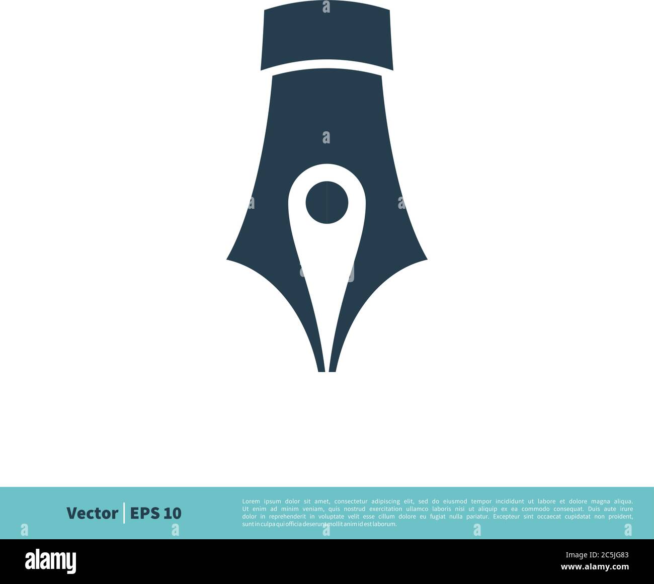 Point inside Pen Icon Vector Logo Template Illustration Design. Vector EPS 10. Stock Vector
