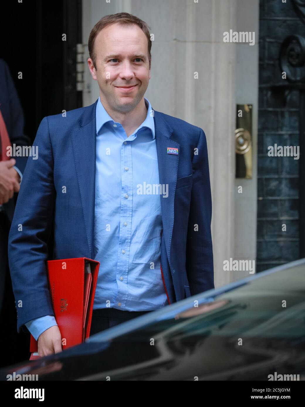 Matt Hancock MP, Secretary of State for Health and Social Care, British politician, leaves 10 Downing Street, London, UK Stock Photo