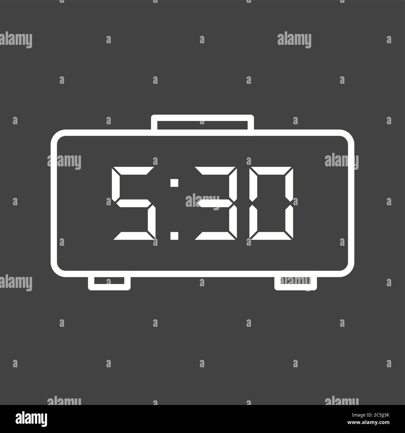 Unique Digital Clock Line Vector Icon Stock Vector Image Art Alamy