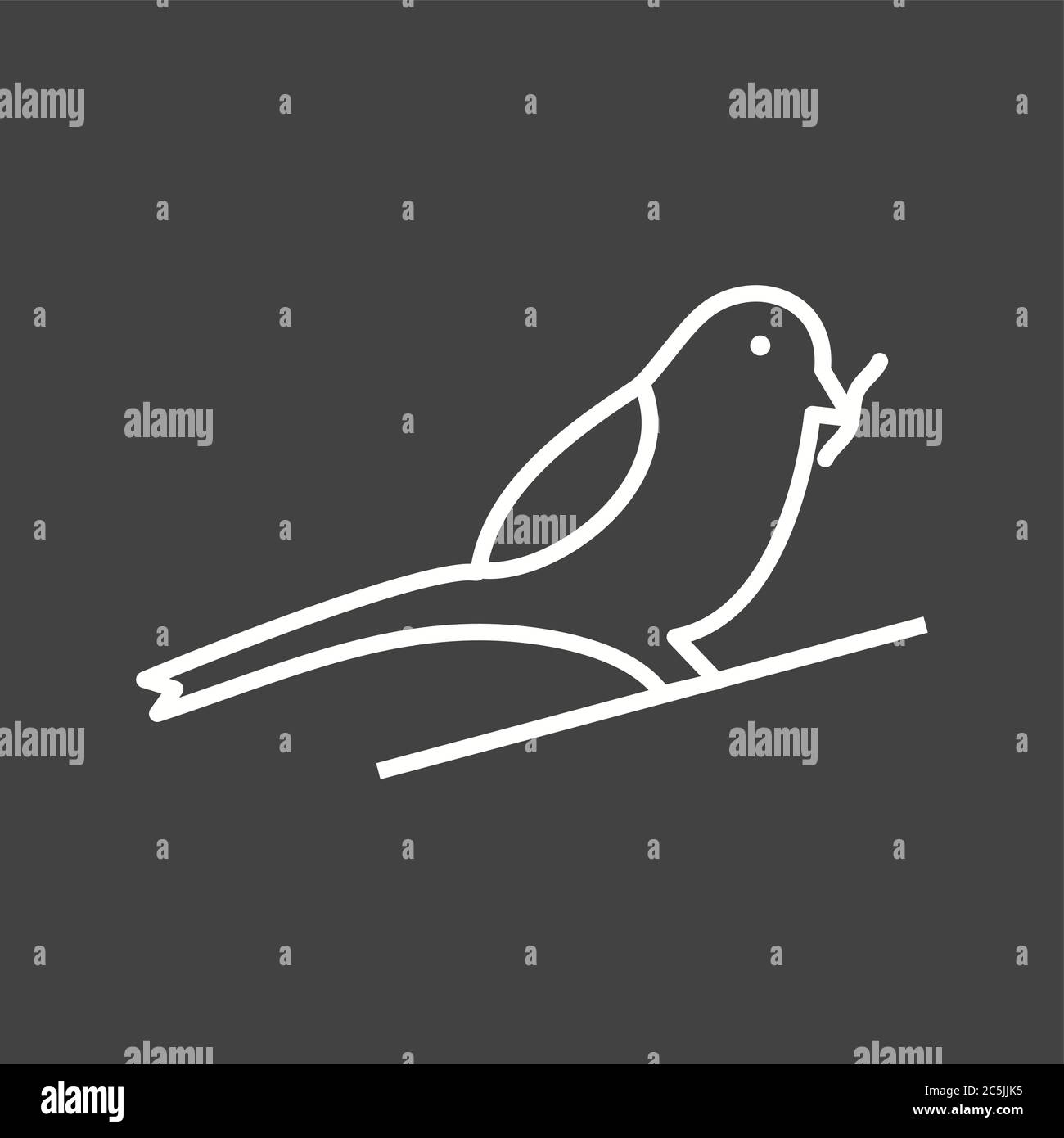 Unique Sparrow Eating insect Vector Line Icon Stock Vector Image & Art ...