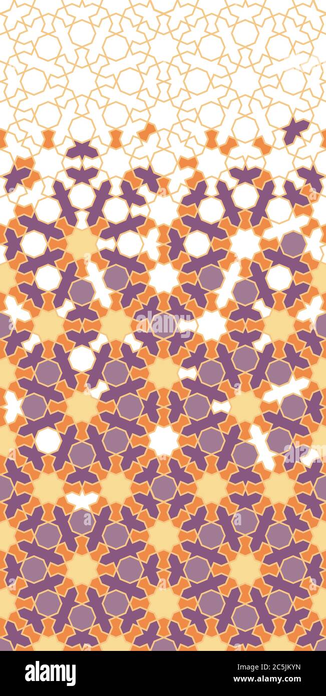 Moroccan mosaic wallpaper. Repeating vector border, pattern, background. Stock Vector