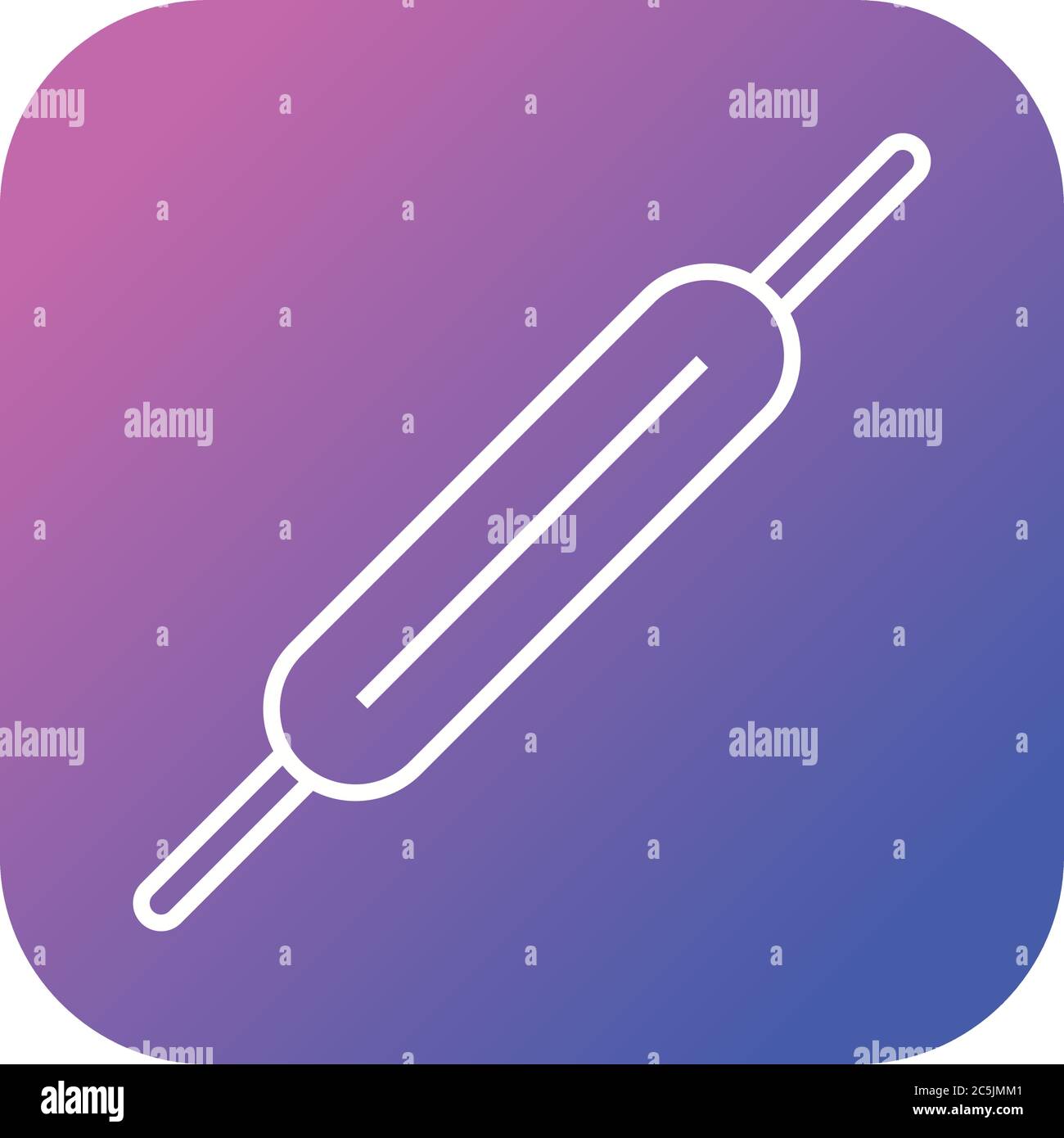 Unique Roller And Pin Vector Line Icon Stock Vector
