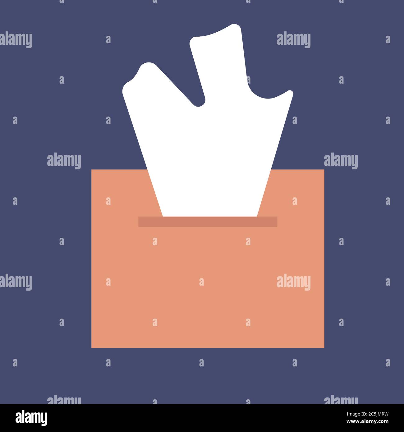 Paper napkins in tissue box. Modern vector illustration Stock Vector