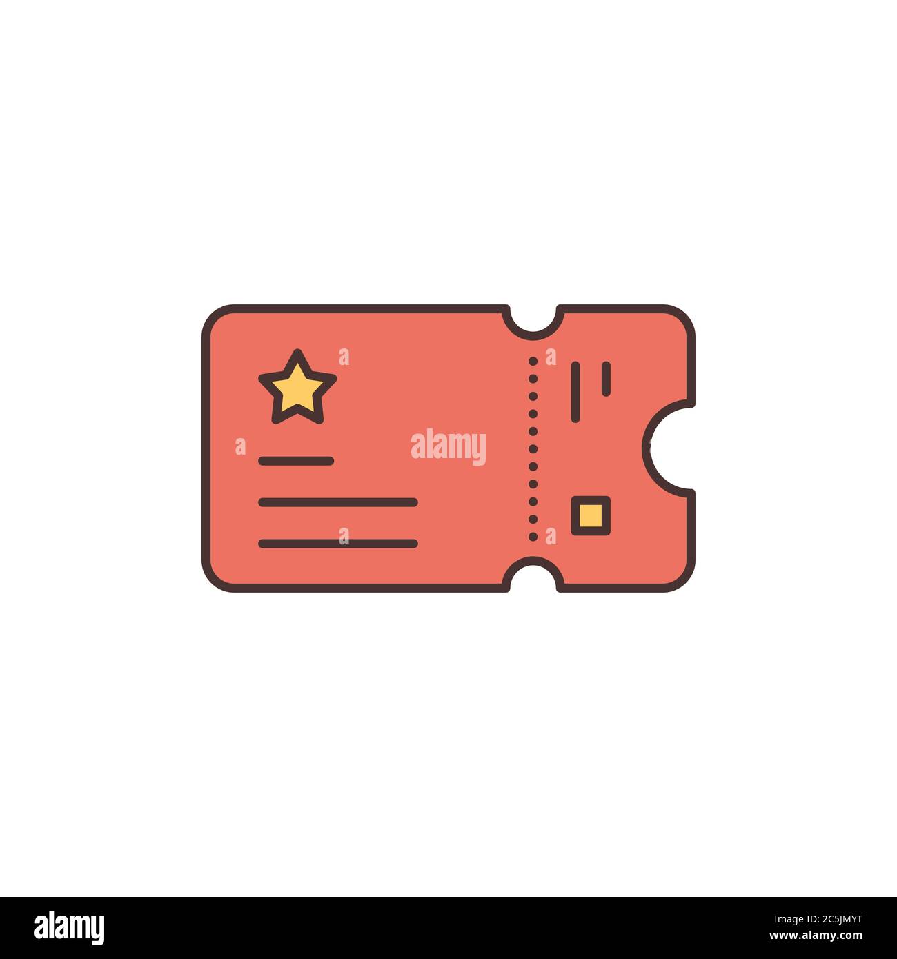Ticket vector icon symbol permission isolated on white background Stock ...