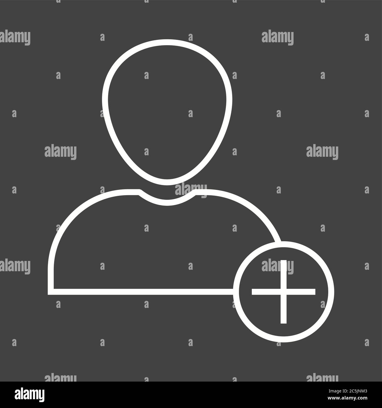 Unique Add Account Vector Line Icon Stock Vector