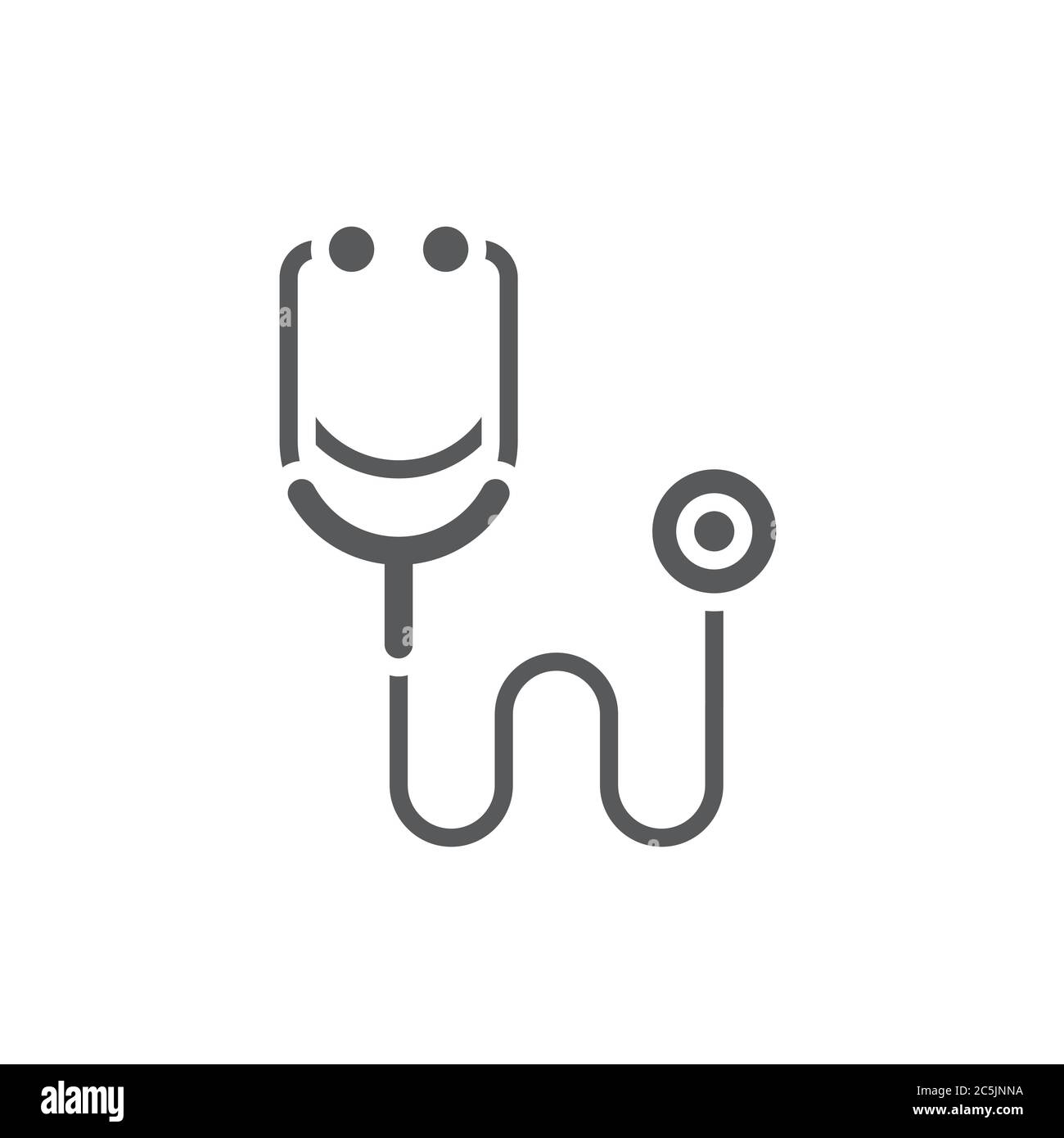 Stethoscope vector icon symbol medical equipment isolated on white ...