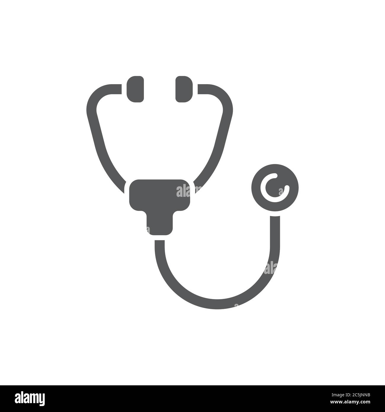 Stethoscope vector icon symbol medical equipment isolated on white