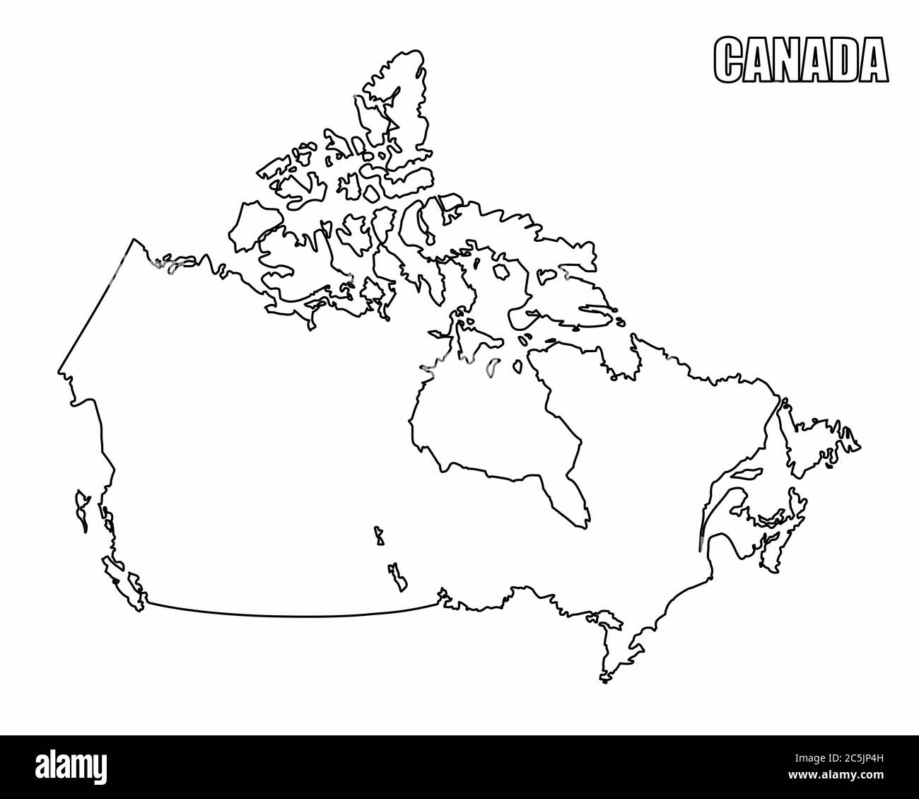 Canada outline map Stock Vector