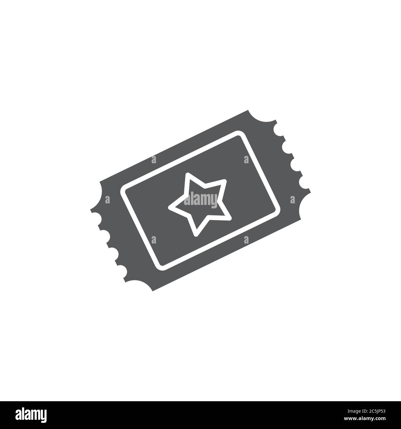 Ticket vector icon symbol permission isolated on white background Stock Vector