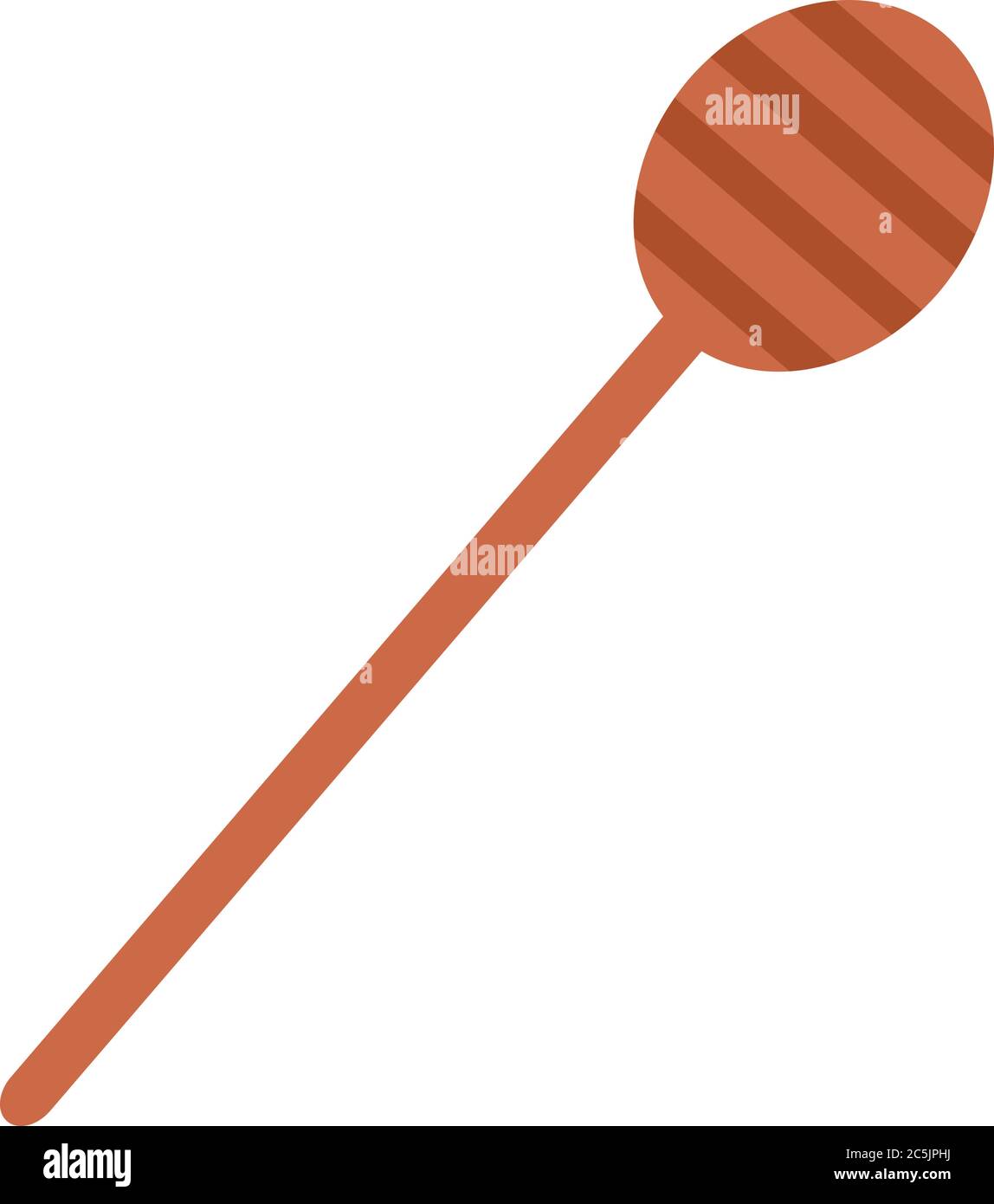 Empty wooden spoon on white background. Vector illustration. Stock Vector